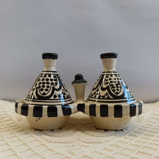 Porta Spezie Marocchino in Ceramica – Doppio Tajine Decorato a Mano